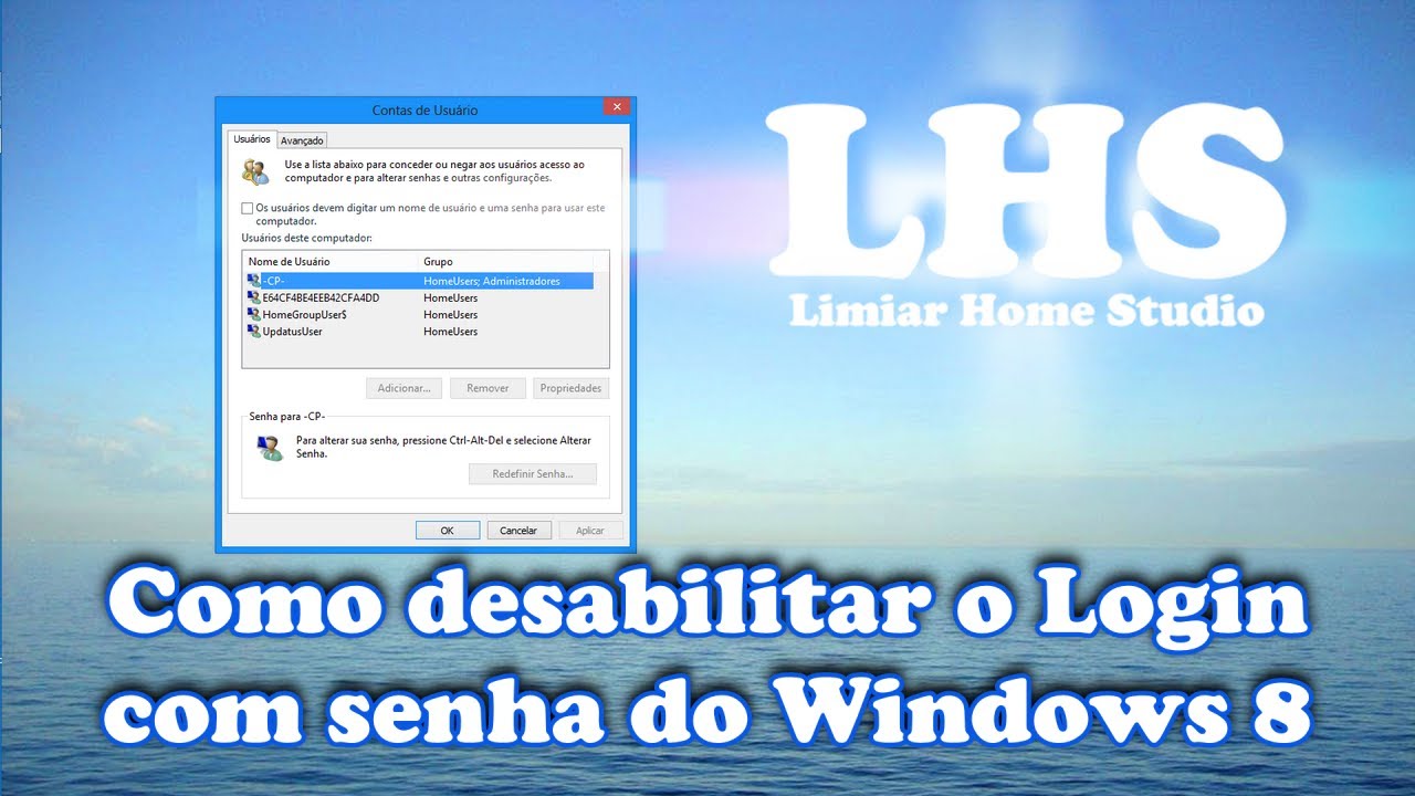 como desabilitar o login com sen