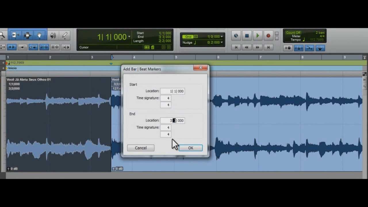 inserindo tempo map a musica com