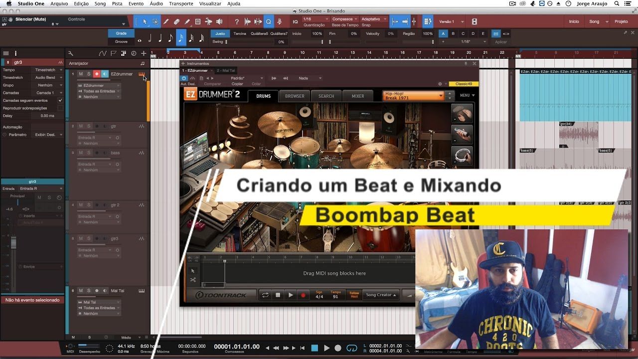 criando um beat gravando e mixan